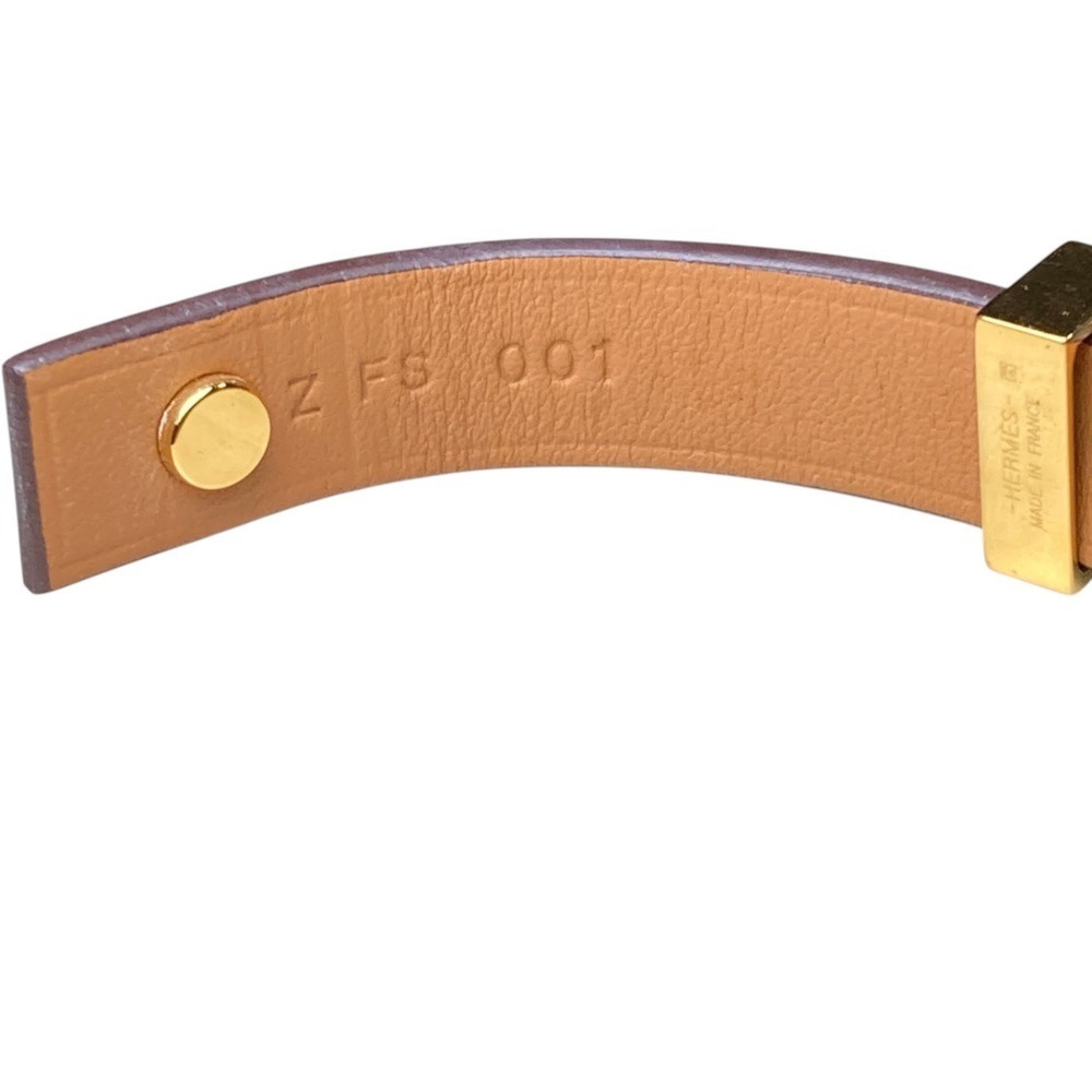 HERMES Hermes As de Coeur Heart Motif Leather Bracelet T2 Red Gold Color Women's - Picture 9 of 13